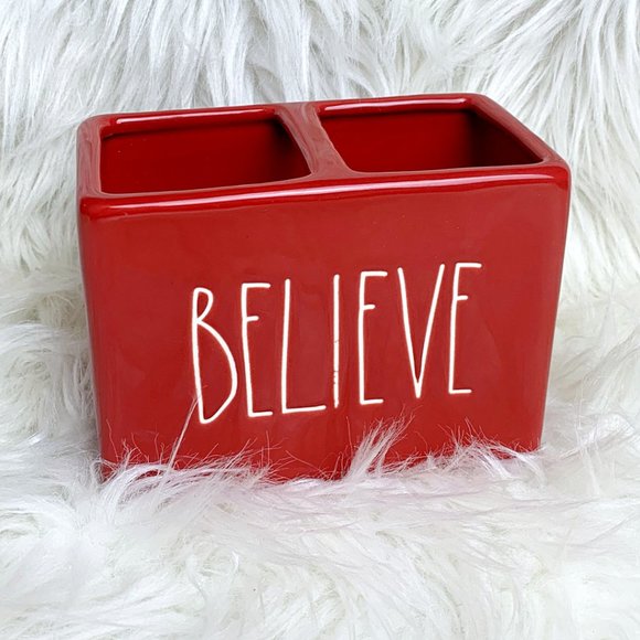 Rae Dunn Believe Ceramic Holiday Organizer Holder - Picture 3 of 12